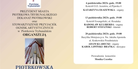 Piotrkowska Jesień Organowa 2023 plakat